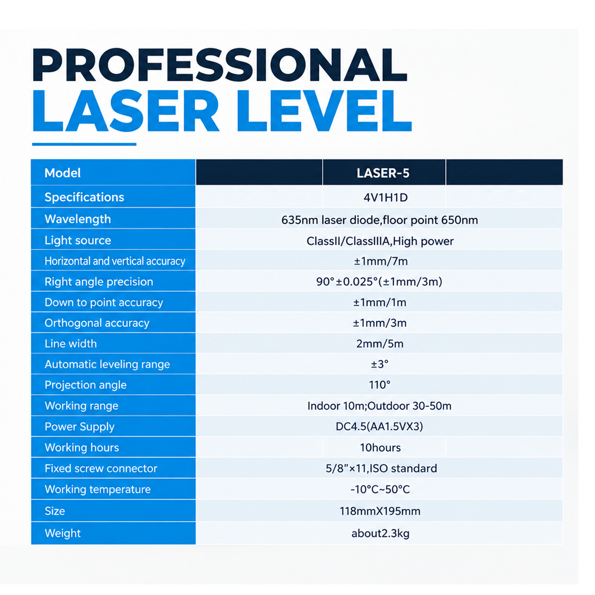 TIANA 5-Line Green Laser Level