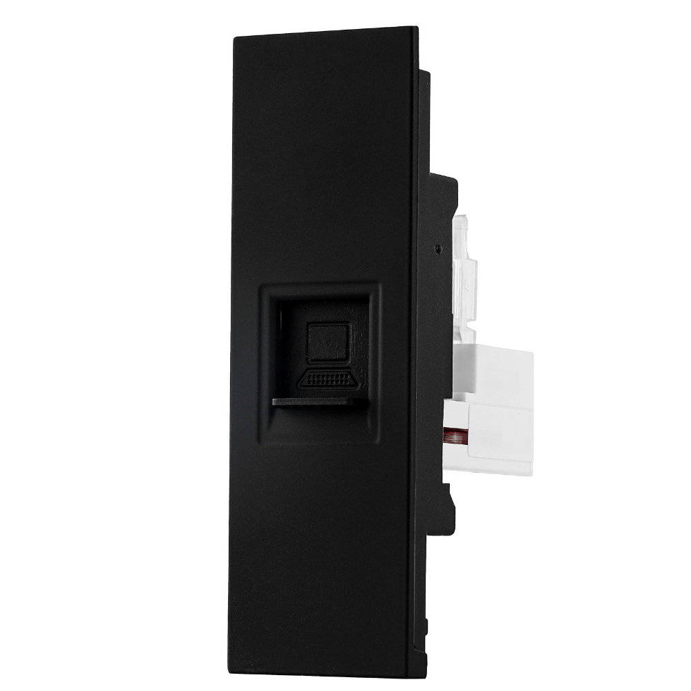 Mega On Computer socket CAT6 24mm - Matte Black