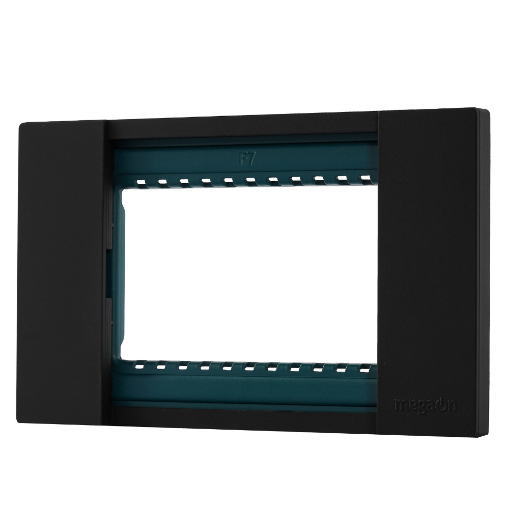 Mega On 3Gang frame 72mm - Black