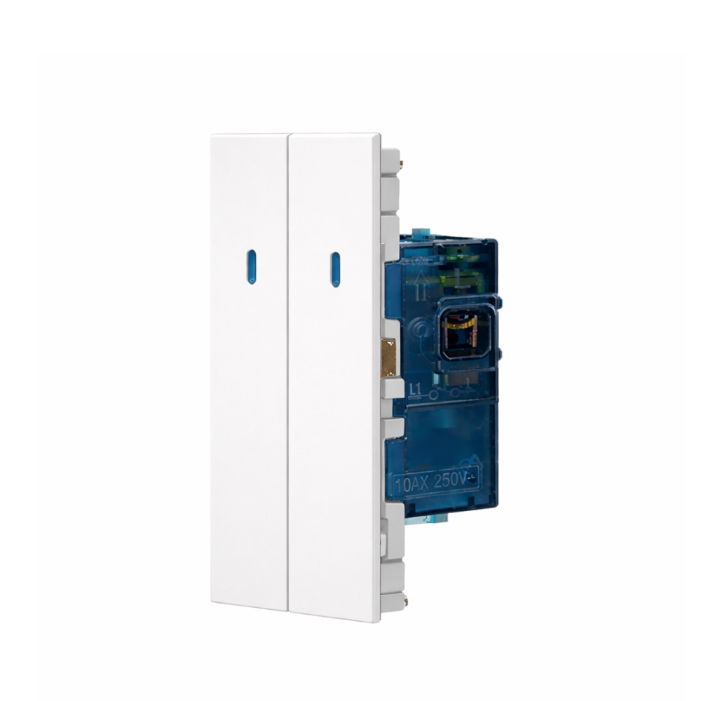 Mega On 2Gang 1Way Switch 24mm - White
