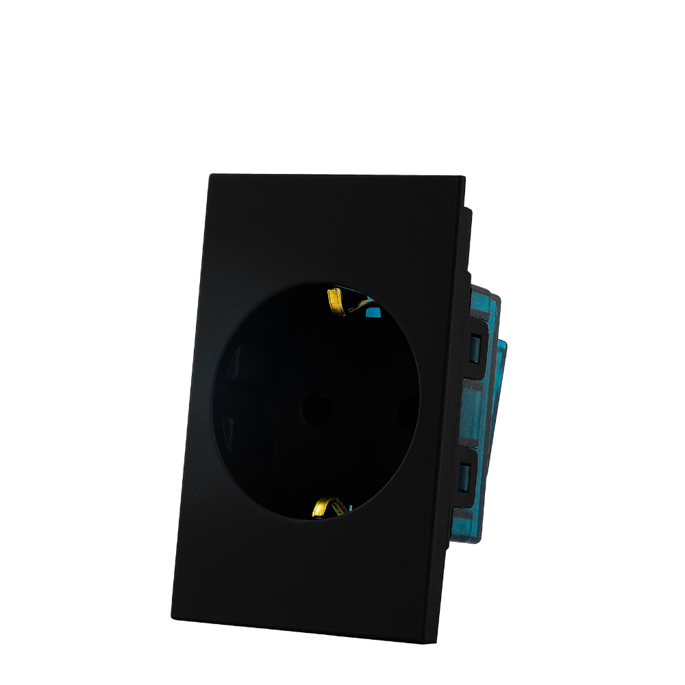 Mega On 16A germany socket 48mm - Matte Black