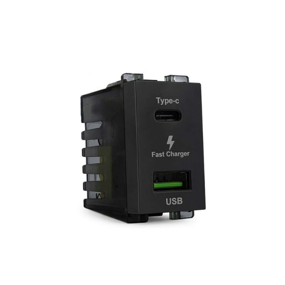 Tiana Double USB（A+TYPE C）24mm - Matte Black
